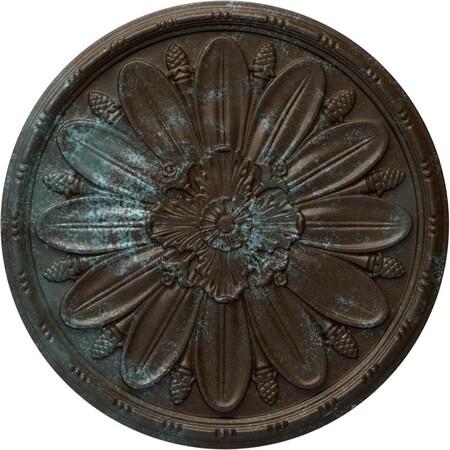 Fairfax Ceiling Medallion, Hand-Painted Bronze Blue Patina, 29 7/8OD X 1 3/8P